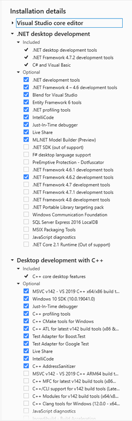 Select MSVC toolset